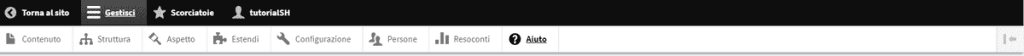 Barra Superiore Drupal Gestisci