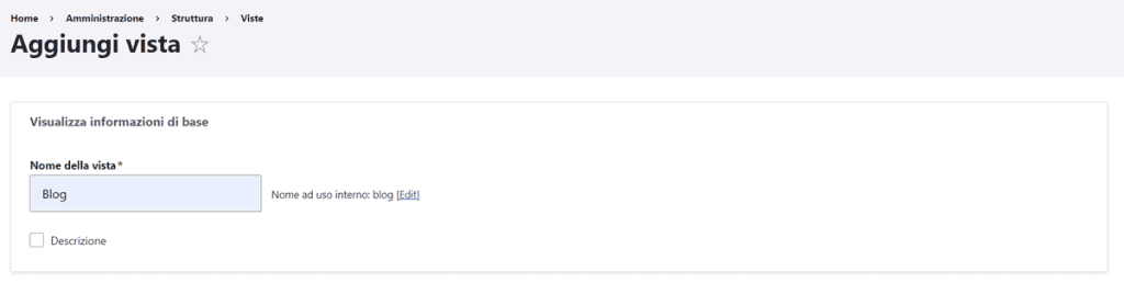 Drupal Aggiungi Una Vista Informazioni Base
