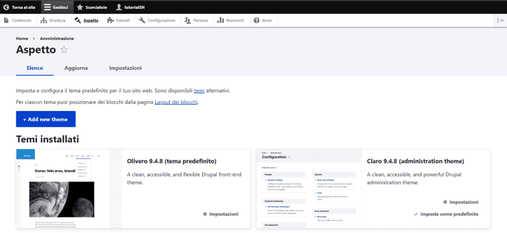 Gestione Temi Drupal