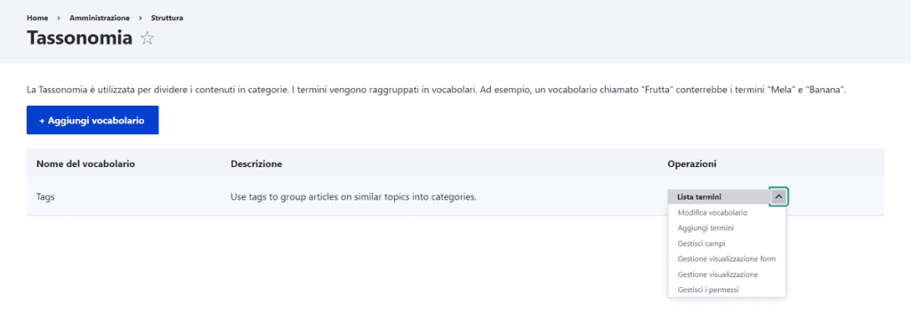 Gestire I Tag Con Drupal