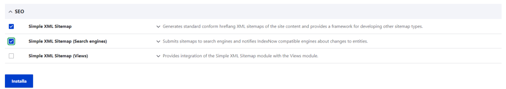 Installare Modulo Simple Xml Sitemap Drupal