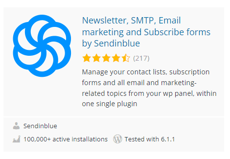 Newsletter Smtp Sendinblue Plugin WordPress