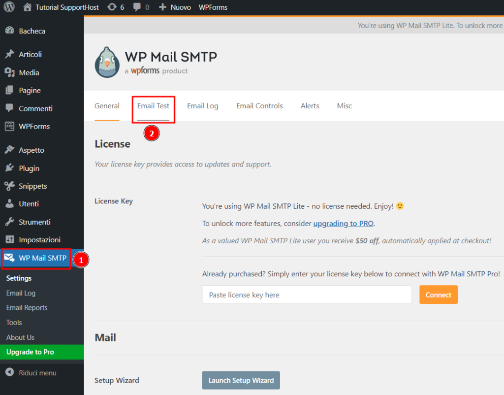 Test Email Con Wp Mail Smtp