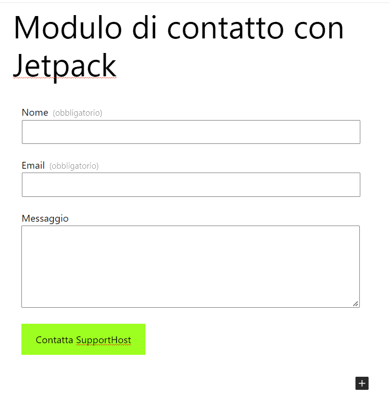 Modulo Di Contatto Con Jetpack