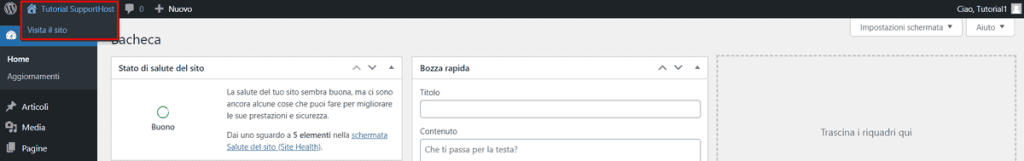 Barra Degli Strumenti WordPress Visita Il Sito