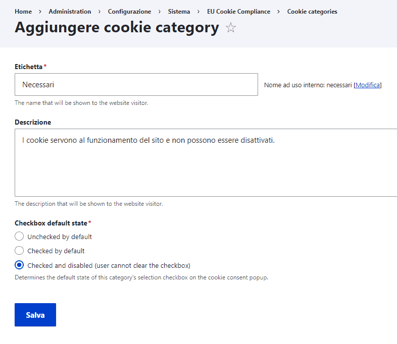 Categorie Cookie Eu Cookie Compliance