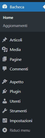 Menu Di Navigazione Di Un Sito WordPress