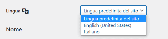 Modificare Lingua Profilo Utente WordPress