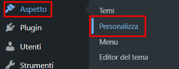 Wordpress Aspetto Personalizza