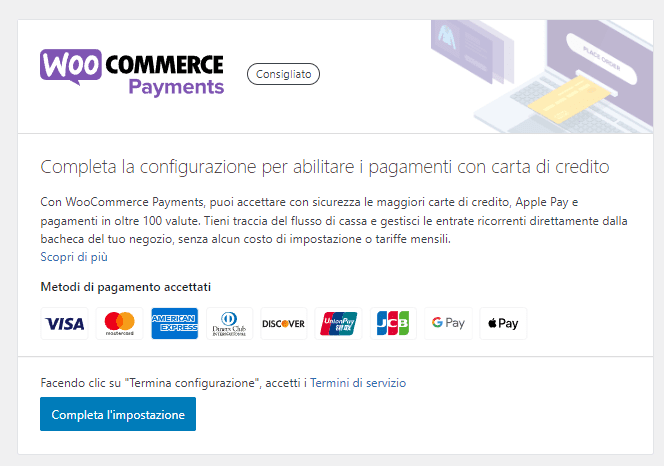 Configurare Woocommerce Payments