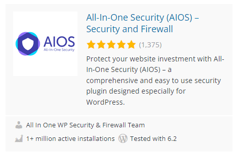All In One Security Plugin WordPress
