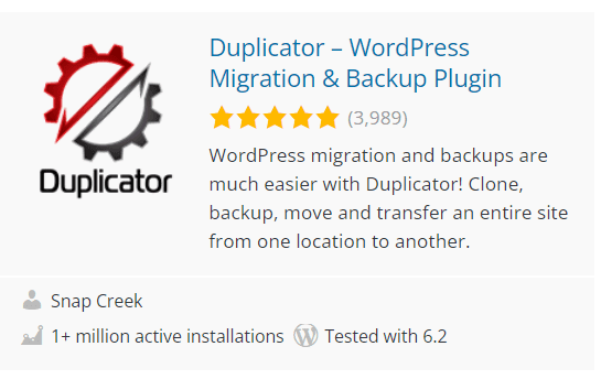 Duplicator Informazioni Plugin WordPress
