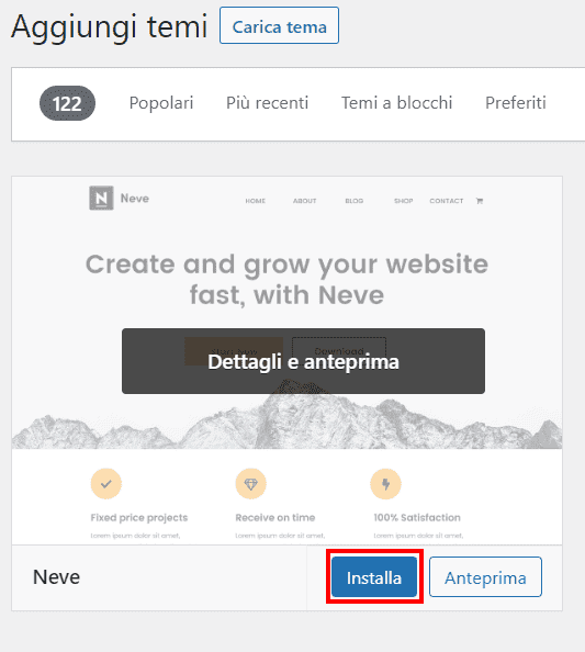 Installare Tema Per Un Blog WordPress
