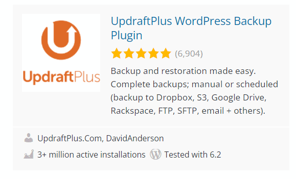 Updraftplus Informazioni Plugin WordPress