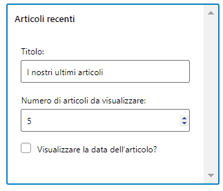 Widget Articoli Recenti Blog WordPress