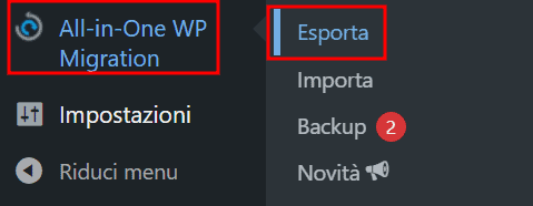 All In One Wp Migration Esporta