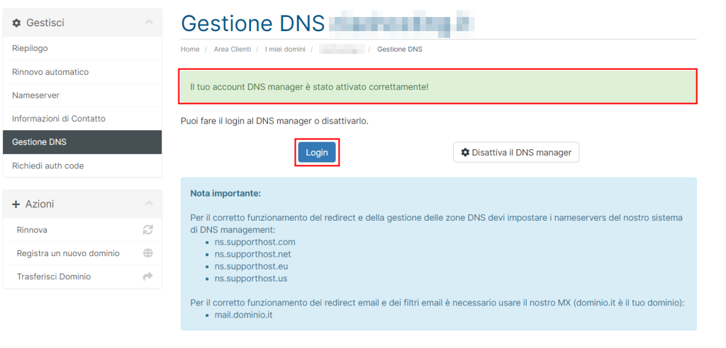 Login Dns Manager Supporthost
