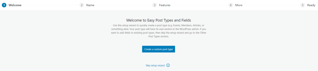 Procedura Guidata Easy Post Types And Fields