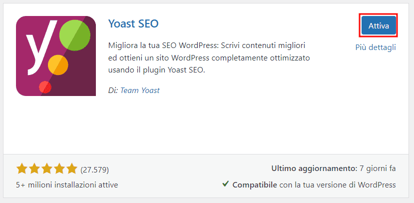 Attivare Yoast Seo Su WordPress