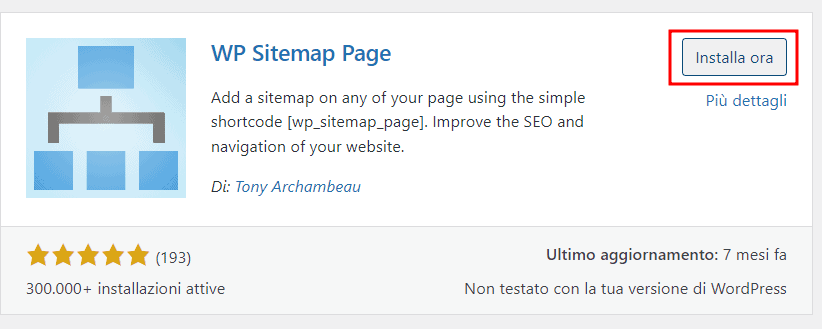 Installare Wp Sitemap Page