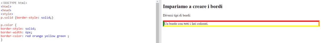 Border Color Lati Con Colori Diversi