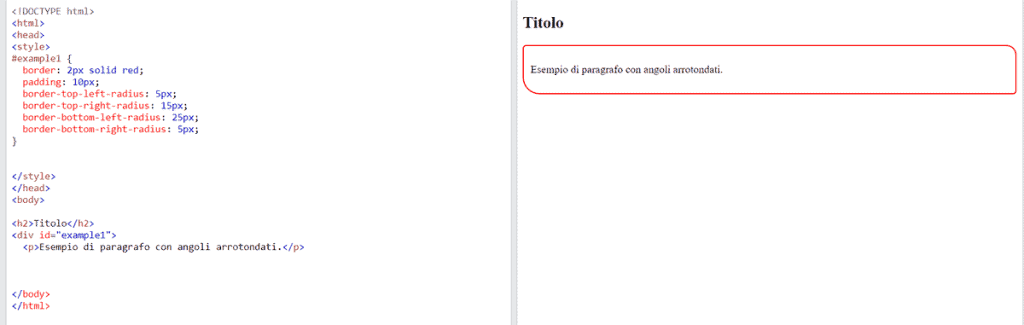 Border Radius Esempio Proprieta Specifiche Per Angolo