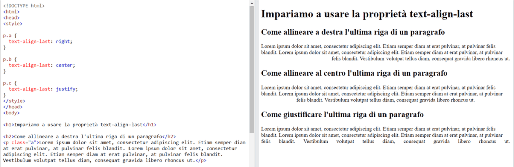Come Si Usa Text Align Last