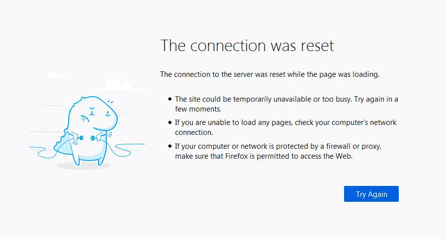 Err Connection Reset Su Firefox