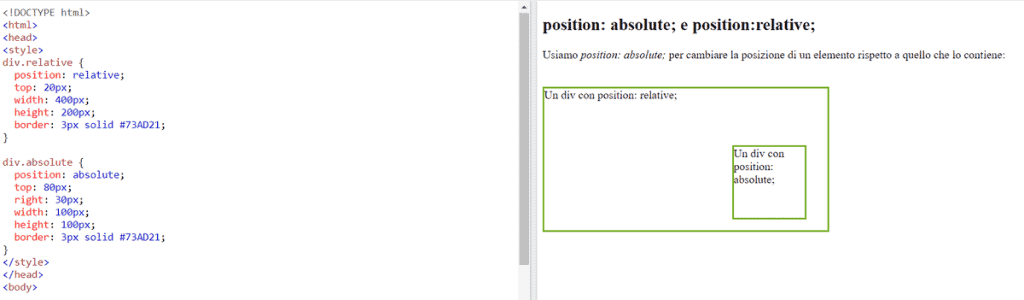 Esempi Di Position Relative E Absolute