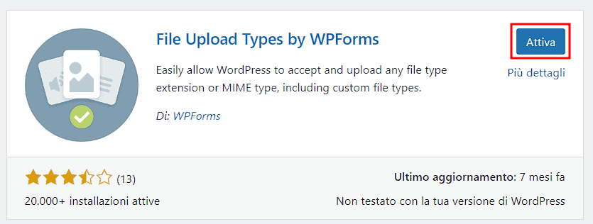 Attivare File Upload Types Su WordPress