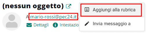 Aggiungere Contatto Da Mail Pec Alla Rubrica