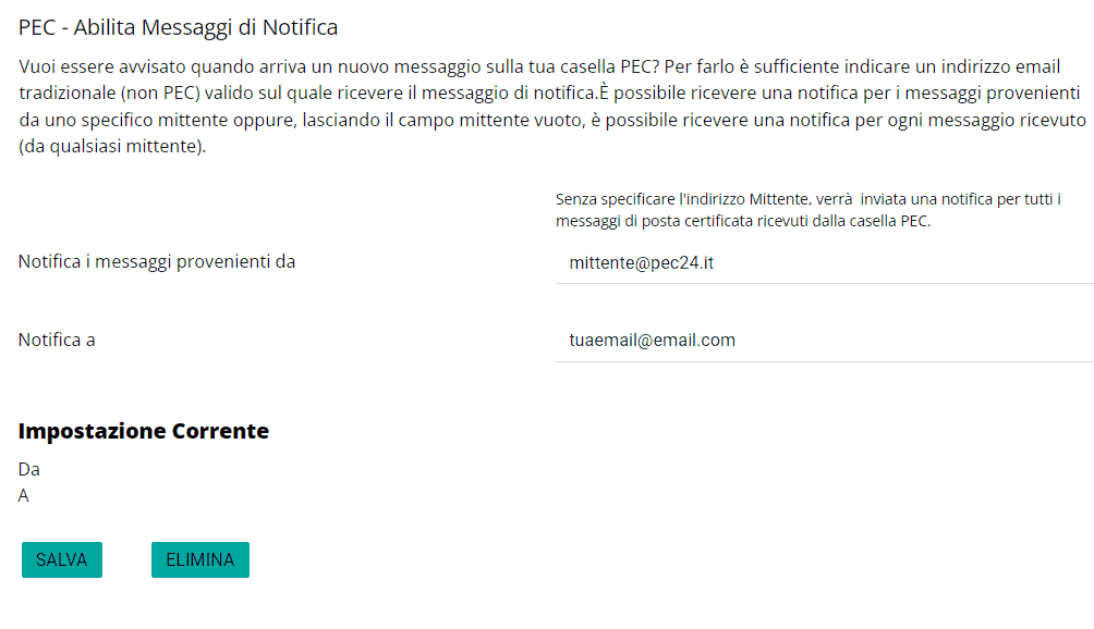 Attivare Notifiche Da Mittente Specifico Pec