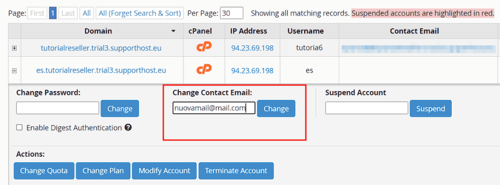 Gestire Sub Account Cambiare Email Di Contatto