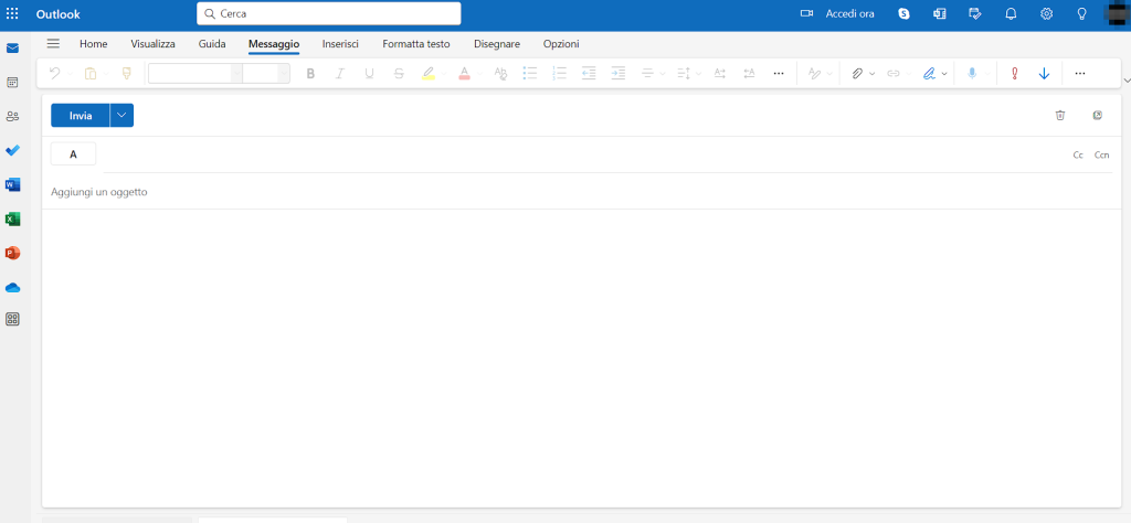 Interfaccia Invio Email Outlook