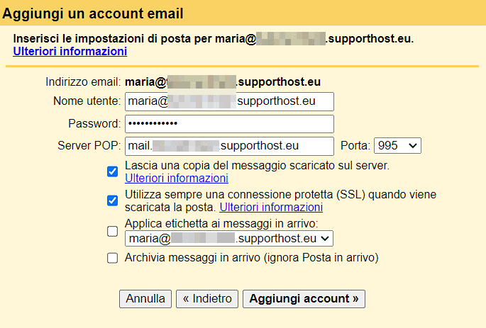 Aggiungere Email A Gmail Passo 3