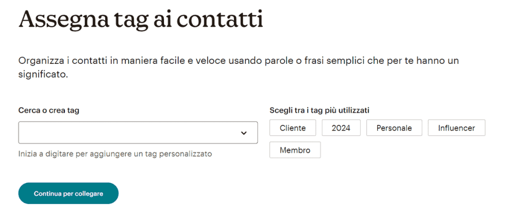 Assegnare Tag Ai Contatti Importati Mailchimp