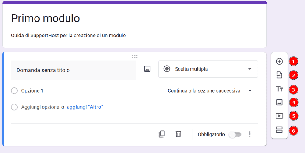 Barra Laterale Azioni Google Moduli