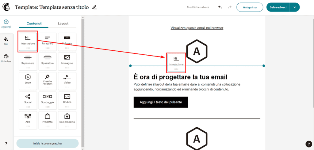 Creare Un Template Con Mailchimp Aggiunta Elementi