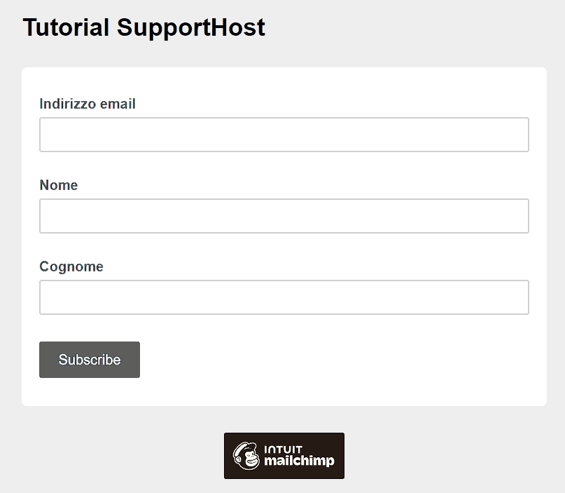 Esempio Modulo Di Registrazione Mailchimp