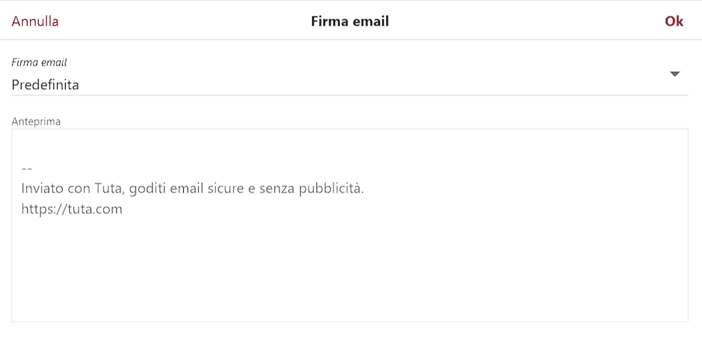 Firma Email Tuta