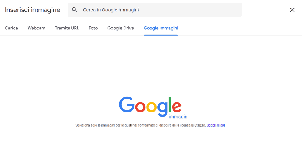 Inserisci Immagine Modulo Google