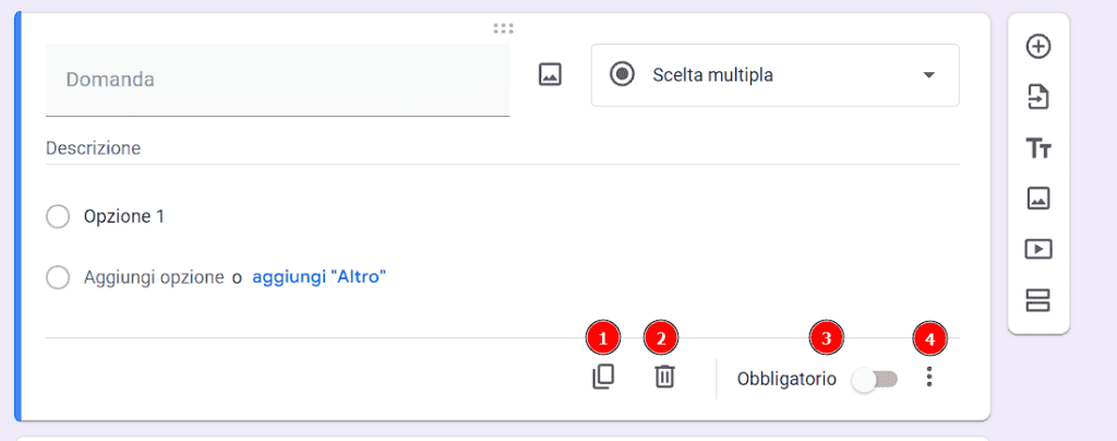 Opzioni Domande Modulo Google