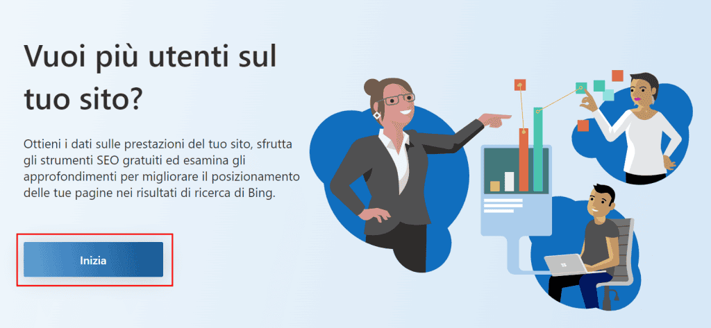 accedere a Bing Webmaster Tools