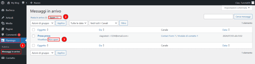 Flamingo Segnare Come Non Spam Messaggio