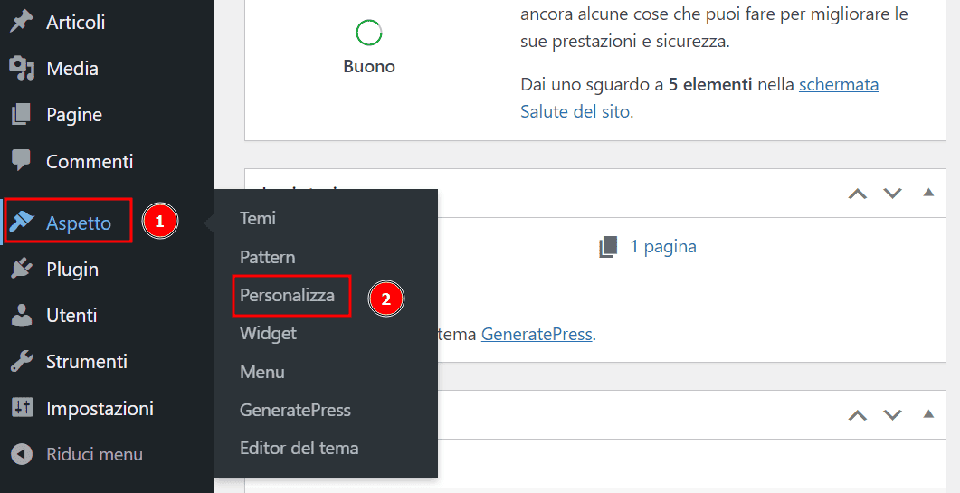 Personalizzazione Generatepress