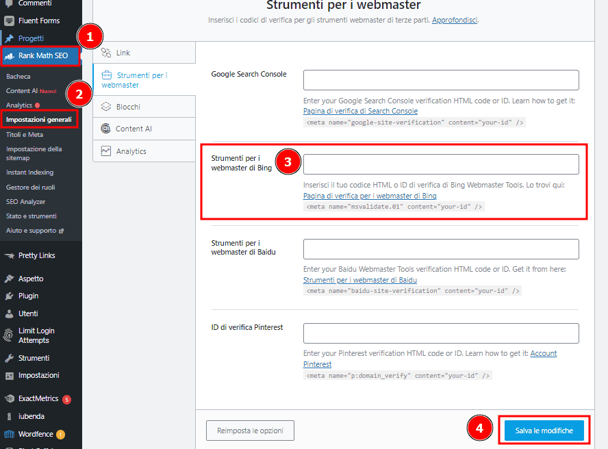 Rank Math Verifica Bing Webmaster Tools