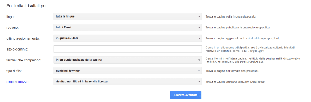 Ricerca Avanzata Google Parte2
