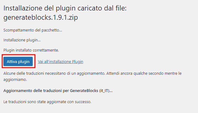 Attiva Plugin Generateblocks