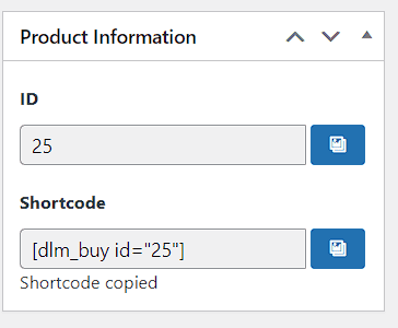 Copiare Shortcode Prodotto Download Monitor
