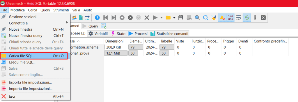 Heidisql File Carica File Sql